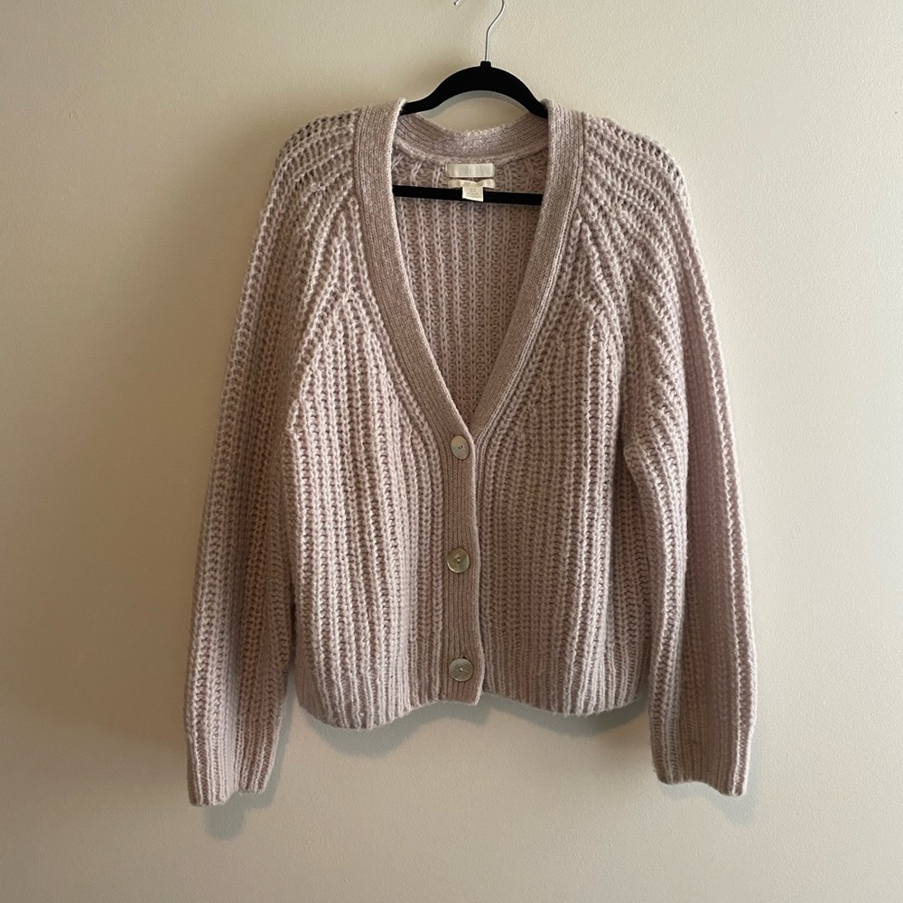 H&M chunky purple cardigan - size M